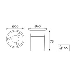 LED in-ground lighting fixture gawra led c 3w nw