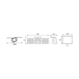 High-quality led light with solar panel 5W CW IP65