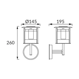 Saulės energija maitinamas LED lauko sieninis šviestuvas ESTERA  0,12 W, šaltas