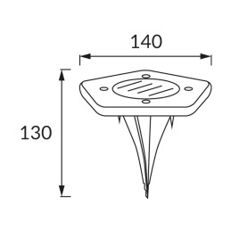 Maapealne/ maasisene päikese LED valgusti GARET c 0,5w külm, 5 kandiline