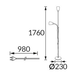 Põrandalamp Mader 2x E27 must