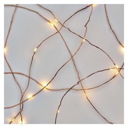 LED nano chain, copper, 10 m, outdoor and indoor, warm white, timer