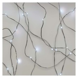 LED Christmas nano chain, silver, 4 m, outdoor and indoor, cool white, timer