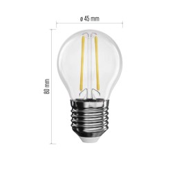 LED Bulb Filament Mini Globe / E27 / 1.8 W (25 W) / 250 lm / warm white