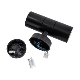 Hermetiškas sieninis lauko šviestuvas Gordon double gu10 juodas