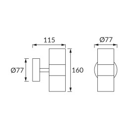 Hermetic fixture Gordon 2x gu10 black