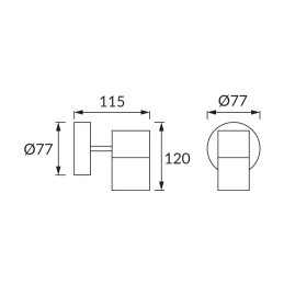 Hermetic fixture gordon gu10 black