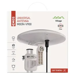 Lauko antena universali VILLAGE MOON V900, DVB-T2, FM, DAB, LTE/4G/5G filtras