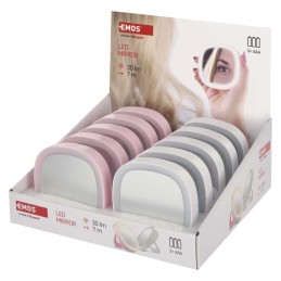 Kosmetinis veidrodėlis su LED apšvietimu 30 lm kišeninis 3xAAA