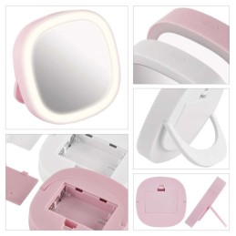 Pocket cosmetic mirror with LED light