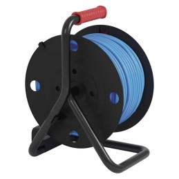 Weatherproof cable reel 50 m / 4 sockets / blue / PVC / 230 V / 1,5 mm2