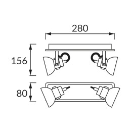 Wall & ceiling lighting fitting mario gu10 2l