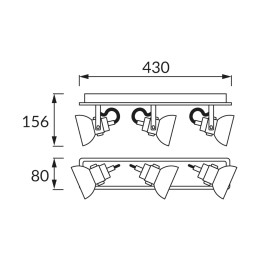 Wall & ceiling lighting fitting mario gu10 3l