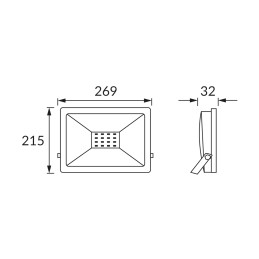 Kroma slim LED SMD 100W prožektorius, neutralus