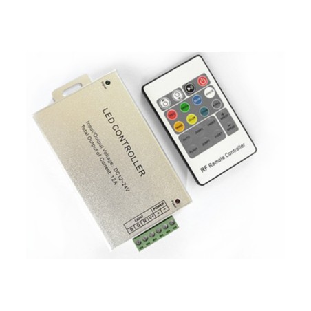 RGB valdiklis, radijas, 12 V / 24 V DC 3x8 A, nuotolinio valdymo pultas su 20 mygtukais