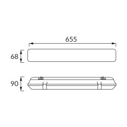 Dustproof lighting fitting for LED tubes herman led 18w