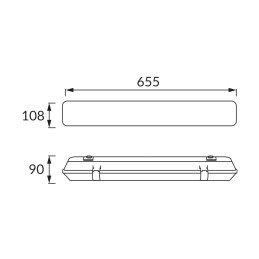 Dustproof lighting fitting for LED tubes herman led 2x60cm