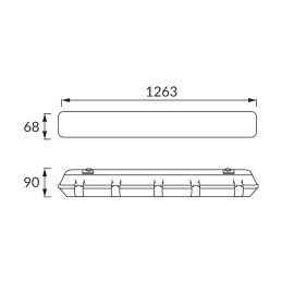 Dustproof lighting fitting for LED tubes herman led 36w