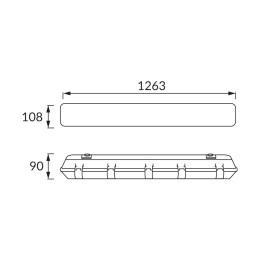 Dustproof lighting fitting for LED tubes herman led 2x36w