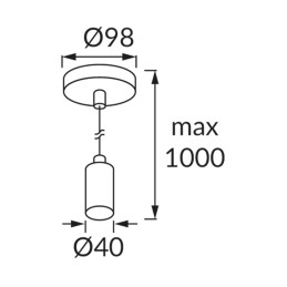 Hanging lighting fixture uno e27 clg white