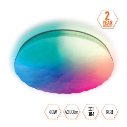 LED lubų lempa/plafond su nuotolinio valdymo pultu 40+8W, RGB, 4300Lm