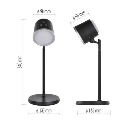 LED Desk Lamp ABBIE, rechargeable, black