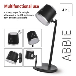 LED Desk Lamp ABBIE, rechargeable, black