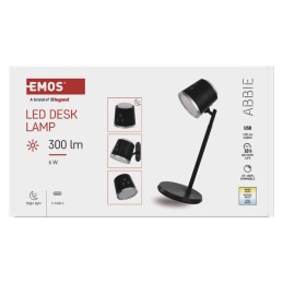 LED Desk Lamp ABBIE, rechargeable, black