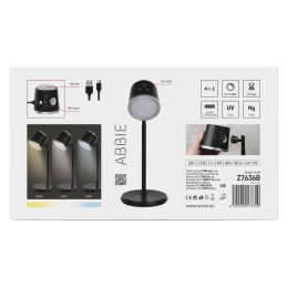 LED Desk Lamp ABBIE, rechargeable, black