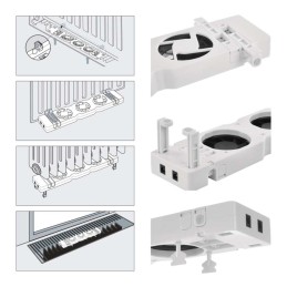 Radiaatori ventilaator Mono, termostaat, komplekt, valge