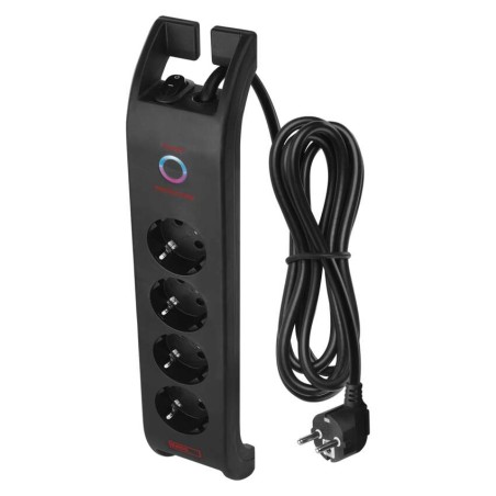 Surge Protector SCHUKO 1800J, 4 sockets, 2m, black