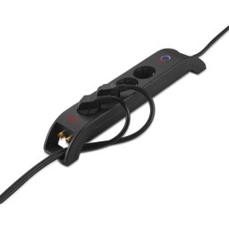 Surge Protector SCHUKO 1800J, 4 sockets, 2m, black