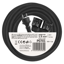 Extension lead, extension lead Emos 2 sockets 10m black IP44