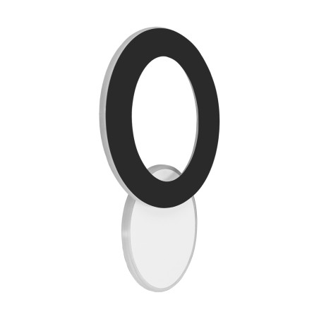 Sieninis šviestuvas Hop Led 10 W 4200 K juodas/baltas apvalus