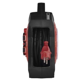 Резиновый удлинитель на барабане со светодиодной подсветкой, 4x розетки, 15 м