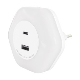Naktinė lempa / naktinė lemputė / įkroviklis „Ozil Led Usb A Usb C“
