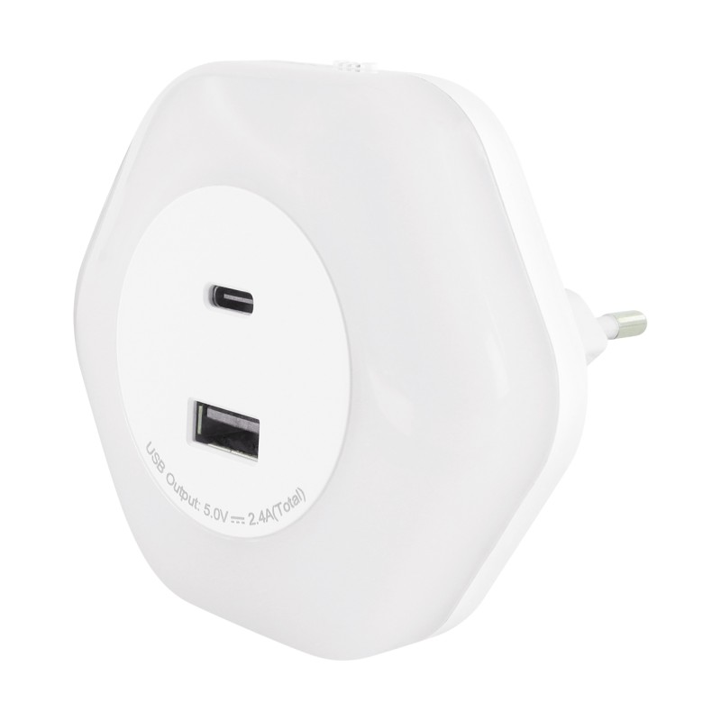 Naktinė lempa / naktinė lemputė / įkroviklis „Ozil Led Usb A Usb C“