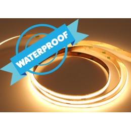 Professional COB LED strip, 8W,  24V, warm white 3000K, IP65, 5m