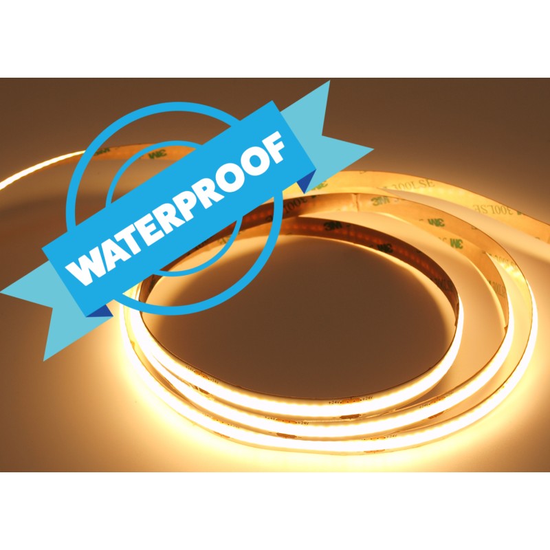 Cob LED juostos profilis 8 W/m, 24 V, 3000 K, IP65