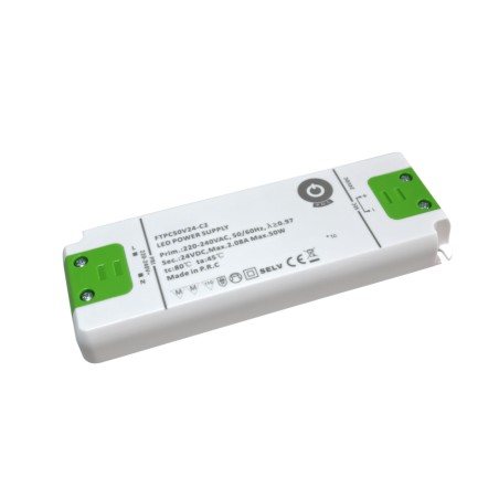 POS LED Driver 24V, 50W, compact plastic case, SSVF series