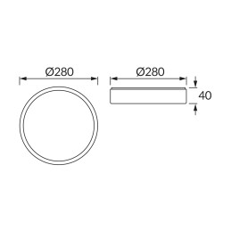 Ceiling SMD LED light fitting atut led oak 18w nw