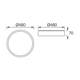 Ceiling SMD LED light fitting atut led oak 36w nw