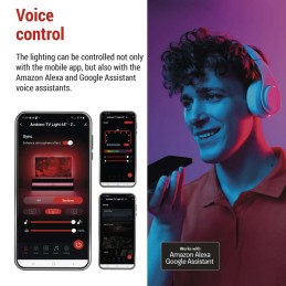 LED aplinkos RGB apšvietimas 65 colių (164 cm) EMOS GoSmart WiFi televizorius