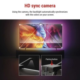 LED aplinkos RGB apšvietimas 65 colių (164 cm) EMOS GoSmart WiFi televizorius