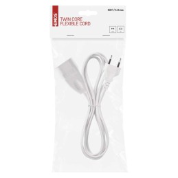 Extension cord/ connector 3m 0.75mm2 flat white