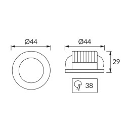 SMD LED fitting fin led c 3w black nw