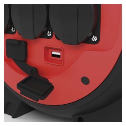 Pailginimo laidas EMOS būgnas 20 m 3 lizdai 2xUSB LED