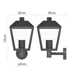 Светодиодный уличный светильник 19,8 x 15 x 27,8 см 1 x E27 15W IP44 EMOS