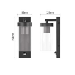 LED fasado šviestuvas su judesio jutikliu 12,8 x 8 x 27 cm 1 x E27 15 W IP44 EMOS