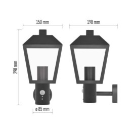 LED lauko šviestuvas su judesio jutikliu 19,8 x 15 x 29,8 cm 1 x E27 15 W IP44 EMOS